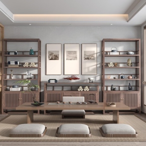 新中式茶室3D模型下载